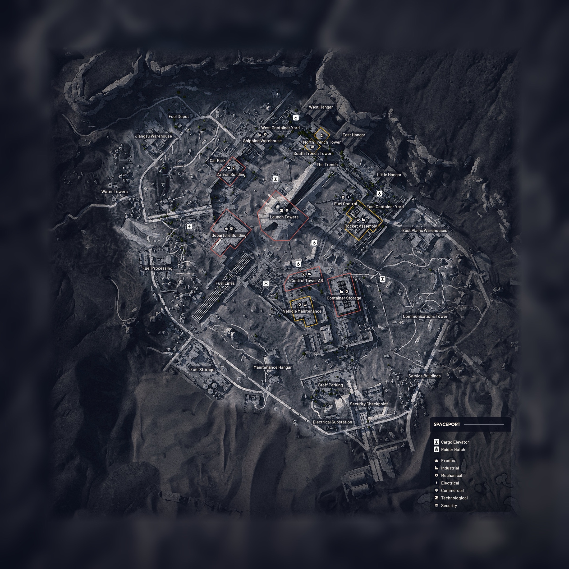 The Spaceport map